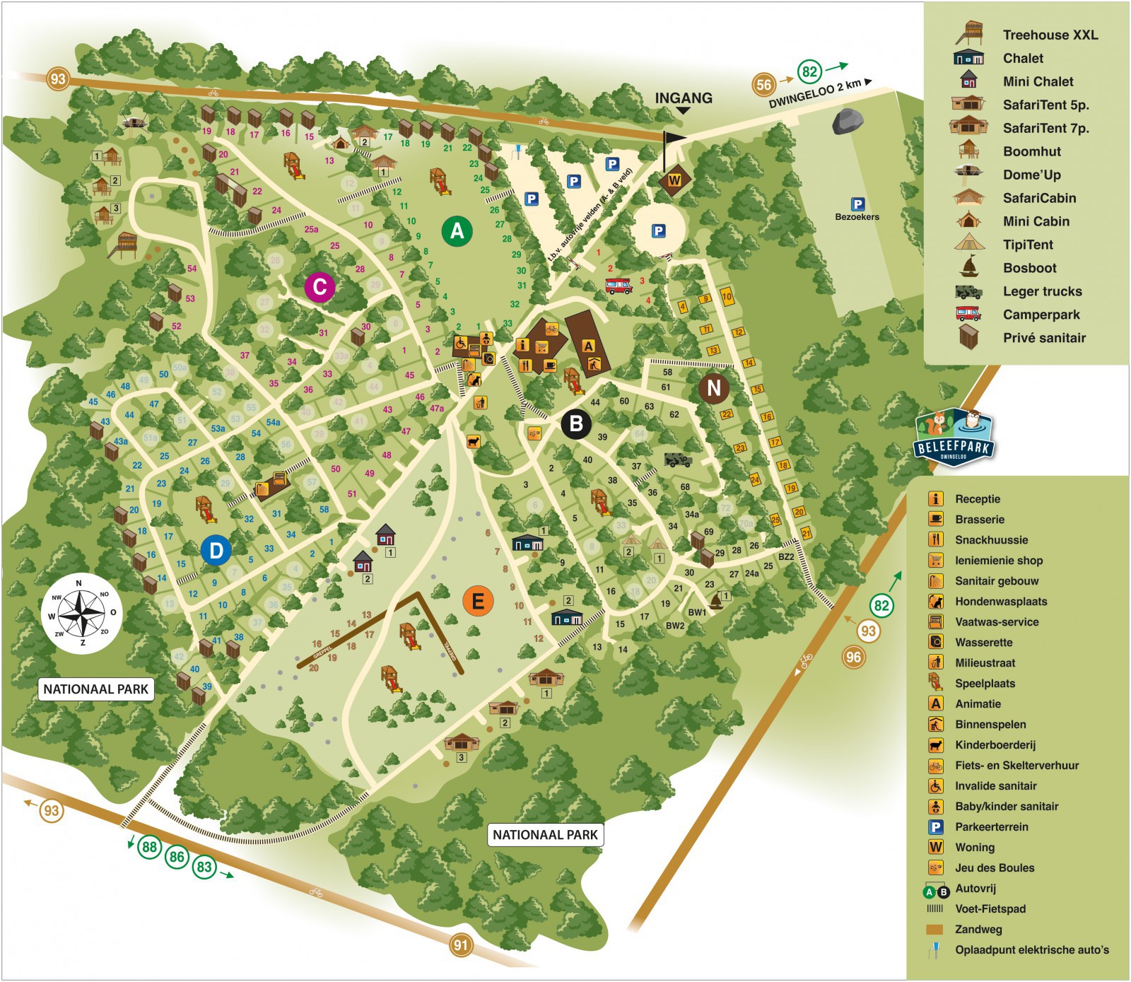 Karte des Campingplatzes